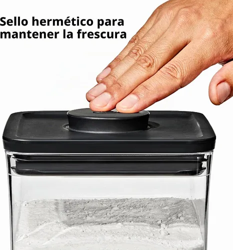 Vista 3 de OXO Good Grips - Juego de 5 recipientes para apretar mate, color negro mate