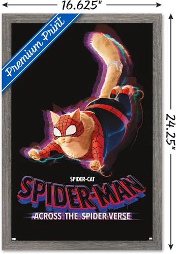 Vista 3 de Marvel Spider-Man: Across The Spider-Verse - Póster de pared de una hoja de Spider-Cat, 22.4 pulgadas de largo x 14.7 pulgadas de ancho, versión