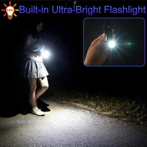 Vista 5 de 135dB recargable alarma de seguridad personal luz estroboscópica antideslizante agarre llavero sirena para mujeres estudiantes linterna senderismo