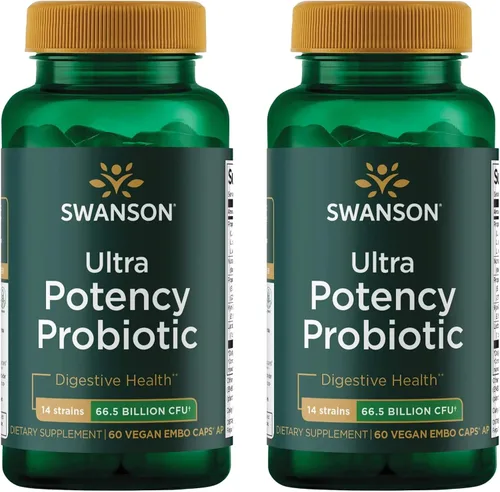 Vista 7 de Swanson Ultra Potency Probiotic Digestive Health Immune System Support 66 mil millones UFC Prebiótico NutraFlora scFOS 60 DRcaps Cápsulas Vegetales