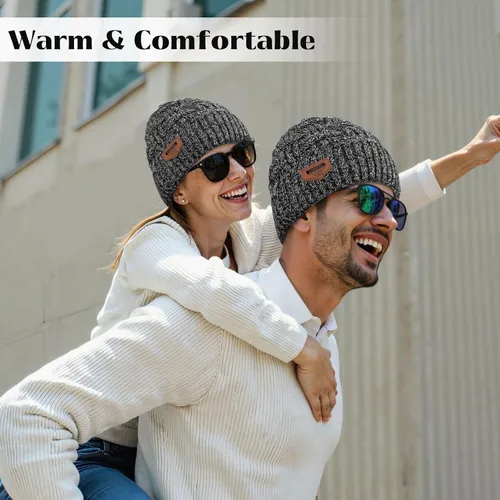 Vista 122 de Loritta Gorro de invierno cálido de punto grueso y holgado para hombre