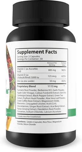 Vista 2 de Pro Flat Belly Shake Cápsulas - Limpieza intestinal para ayudar a reducir la hinchazón - Limpieza corporal y limpieza digestiva - Apoya la salud