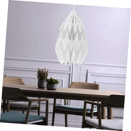Vista 2 de Nórdico Simple diseño origami papel cubierta de luz pantalla hogar accesorio decorativo