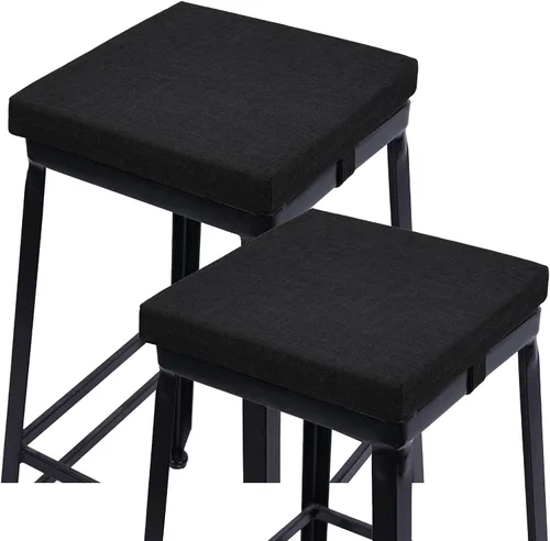 Vista 16 de baibu Juego de 2 cojines cuadrados de espuma viscoelástica de 12 pulgadas, diseño de doble capa con lazos, cojín cuadrado para silla para taburetes