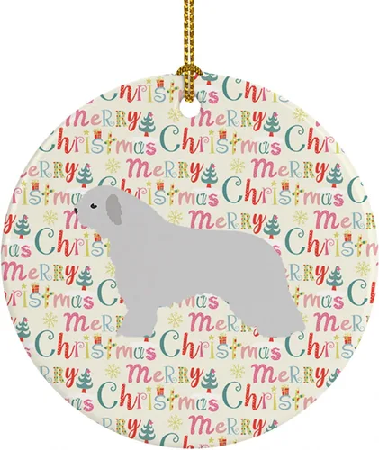Vista 47 de Caroline's Treasures Affenpinscher - Adorno de cerámica con texto en inglés "Merry Christmas", multicolor para colgar en el árbol de Navidad