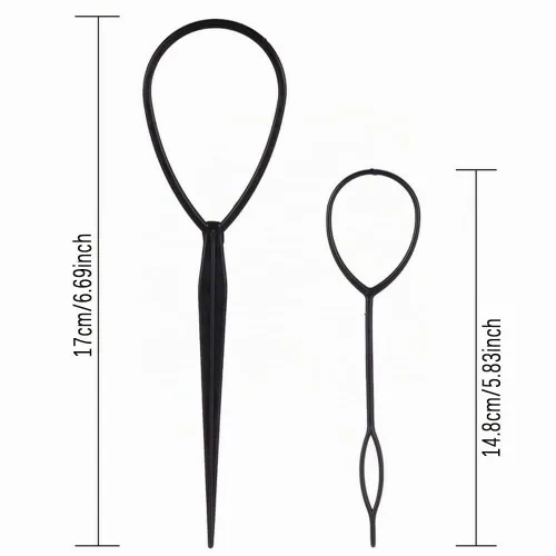 Vista 4 de 4 pares de herramientas para cola de cabello, accesorios para trenzar el cabello, fabricante de cola de caballo para mujeres, cinta de herramienta