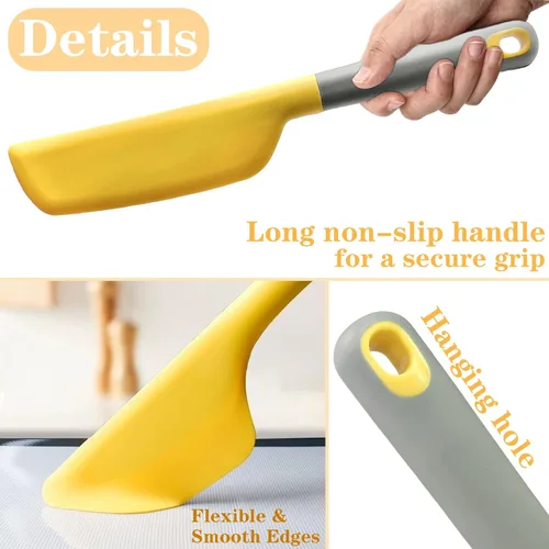 Vista 3 de Espátula de tortilla de silicona Turner, volteador de tortilla Amarillo