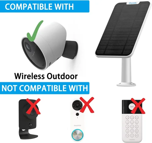 Vista 3 de Carga de panel solar de 4 W compatible solo con cámara de seguridad SimpliSafe para exteriores, con cable de carga impermeable de 13.1 pies, IP65