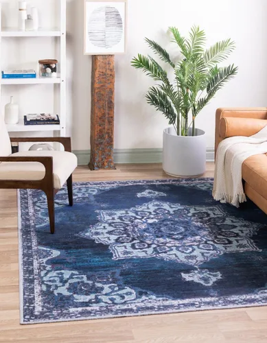 Vista 16 de Unique Loom Renaissance Collection - Alfombra rectangular de 2 x 3 pies 1 pulgada, color azul y verde