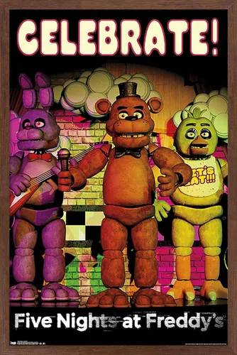 Vista 9 de Trends International Póster de pared de Five Nights at Freddy's - Celebrar la pared, 14.725 x 22.375 pulgadas, versión enmarcada de madera