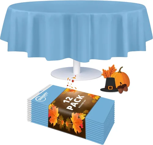 Vista 15 de Mantel de plástico de alta calidad - 54 in. x 108 pulgadas. Grandipity - Mantel rectangular (6 y 12 unidades), Agua (Aqua)