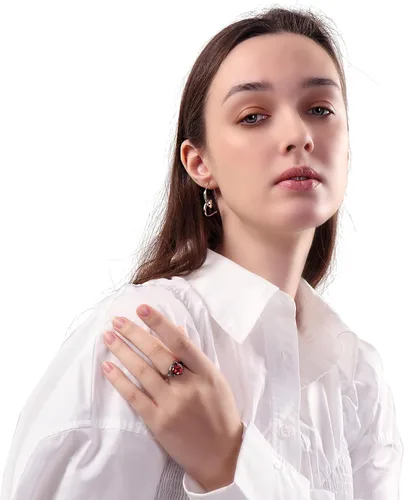 Vista 4 de Anillos de compromiso para mujer, anillos de compromiso AAA+ con circonita cúbica para ella, anillo de aniversario de boda, regalo romántico