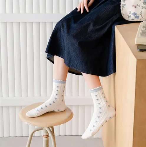 Vista 5 de AFADER Calcetines coloridos para mujer, diseño de flores, divertidos, casuales, talla 6-10