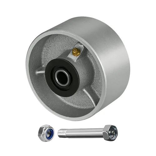 Vista 10 de Ruedas industriales de 3" x 2", rueda de hierro fundido de acero – Rueda de servicio pesado – Capacidad de 800 libras cada una, rodamiento