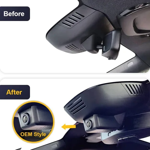 Vista 3 de Fitcamx La cámara de tablero delantera 2K y trasera 1080P se adapta para Volvo C40 Recharge EC40 2022-2025, estilo OEM, video HD dual, grabación