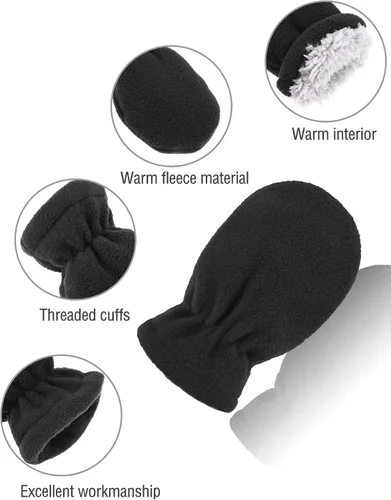 Vista 3 de SATINIOR 3 pares de guantes de invierno para bebés y niños pequeños, guantes cálidos de forro polar para bebé niño y niña