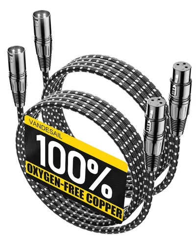 Vista 29 de Cable corto XLR, cable de micrófono de 1 pie, paquete de 2 unidades, toda la longitud de 6 pulgadas a 100 pies, cable de micrófono equilibrado