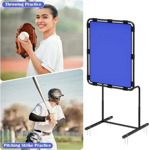 Vista 7 de Béisbol Strike Zone Target para bolas de plástico, altura ajustable, color azul