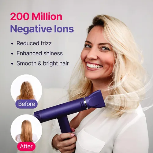 Vista 6 de 818 Pro Salon - Juego de secador y alisador de pelo 110000 RPM de alta velocidad iónico XCell ultraligero con difusor Plancha y rizador de pelo