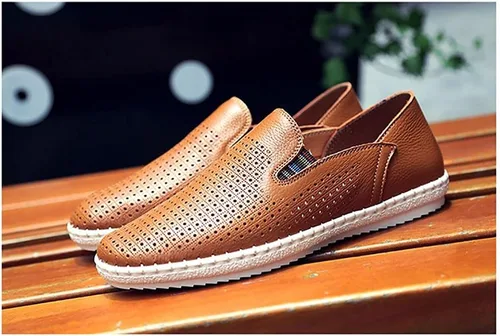 Vista 5 de mitvr Mocasines casuales de cuero para hombre, zapatos suaves para caminar