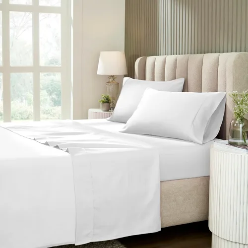 Vista 21 de Superior 1200 Thread Count Cotton Blend Sheet Set, Deep Pocket Sheets, 1 Elastic Deep Pocket Fitted Sheet, 1 Flat Sheet, 2 Pillowcases, Cotton Rich