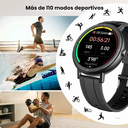 Vista 4 de Reloj inteligente para mujeres, rastreador de actividad física HD de 1.27" pulgadas con llamadas Bluetooth (respuesta y realizar), reloj inteligente