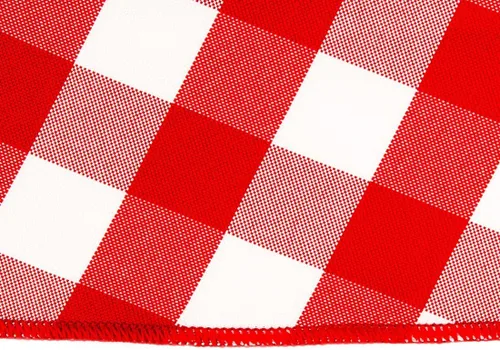 Vista 2 de LinenMantel - Servilletas de poliéster de 15 pulgadas (1 docena) a cuadros rojos y blancos