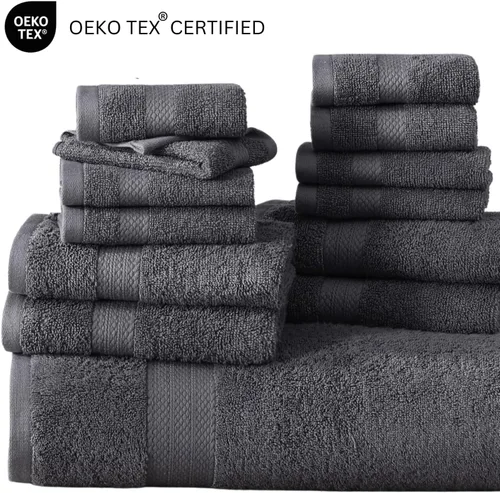 Vista 7 de Lane Linen Juego de toallas de baño de 100% algodón - Producido de manera sostenible, 18 piezas para el baño - 6 toallas de mano, 8 toallitas, 4