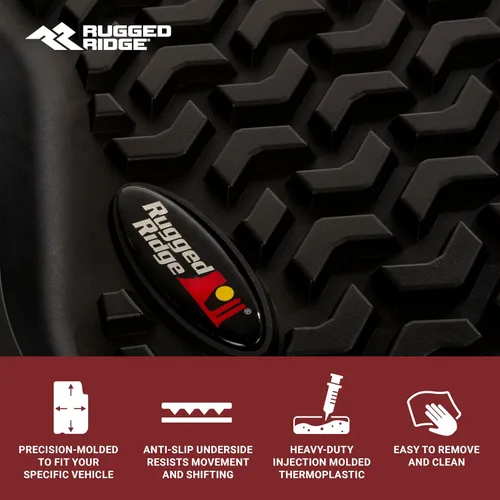Vista 2 de Rugged Ridge Revestimientos de piso trasero para Jeep Wrangler TJ/LJ Negro 12950.10 Compatible con Jeep Wrangler TJ/LJ 1997-2006