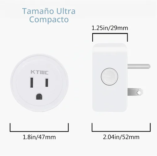 Vista 7 de KTMC Paquete de 4 enchufes inteligentes, compatible con Alexa y Google Home, no requiere concentrador, control remoto, certificado ETL