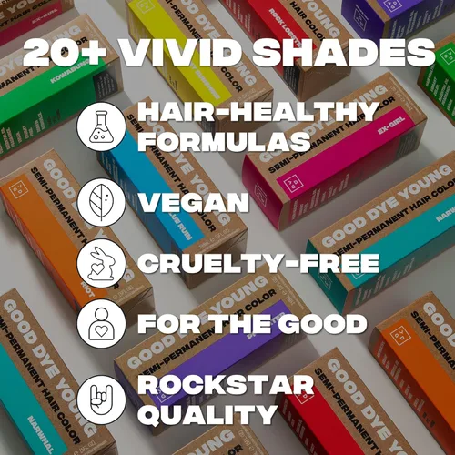 Vista 5 de Good Dye Young - Tinte semipermanente para el cabello, vegano y libre de crueldad, rojo, dura hasta 24 lavados, coloración capilar acondicionadora