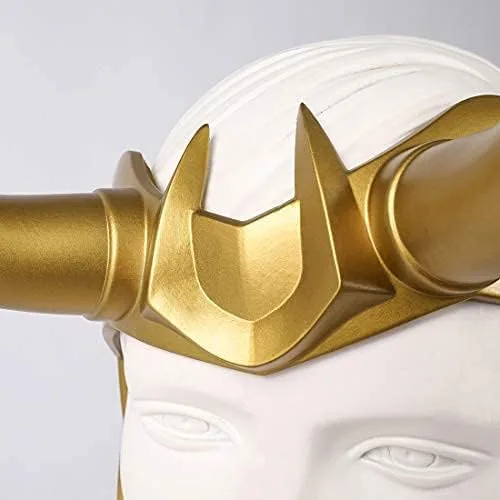 Vista 3 de Loki Horns Loki - Casco de película Loki Crown Mitología nórdica, accesorio de máscara de disfraz de Halloween