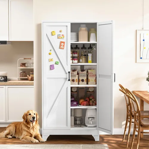 Vista 14 de Yizosh Small Metal Garage Storage Cabinet,Kitchen Pantry Storage Cabinet Negro