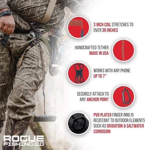 Vista 7 de Rogue Fishing Co. The Protector Phone Tether - Phone Leash