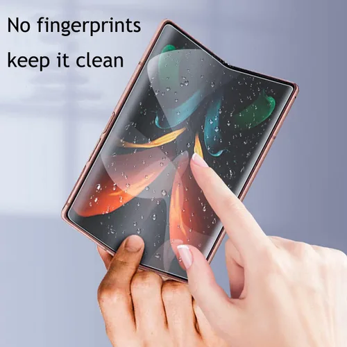Vista 3 de AHERLCG (1 juego de 2 piezas) Protector de pantalla de privacidad diseñado para Galaxy Z Fold 3, 1 unidad exterior (frontal) + 1 película
