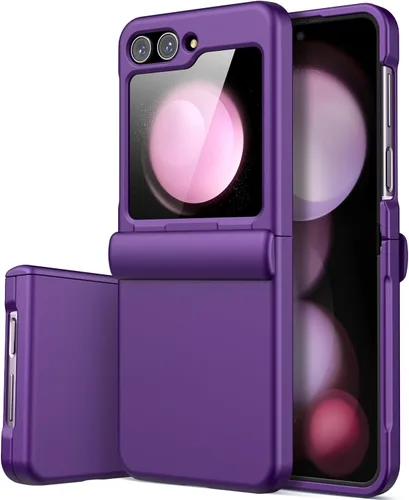 Vista 11 de Vihibii - Funda para Samsung Galaxy Z Flip 5 con protección de bisagra, 2023, color negro Protector de pantalla exterior HD, delgado y elegante