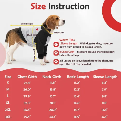 Vista 2 de Lukovee Traje de recuperación para perros – Protector de codo acolchado para dejar de lamer, manga larga para mascotas, macho, hembra, perro