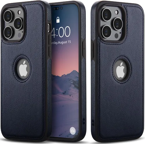 Vista 9 de WTCASE Funda de cuero para iPhone 14 Pro, delgada, flexible, agarre suave, funda de piel sintética de lujo Vgean para hombres, fundas duraderas Negro