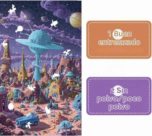 Vista 4 de Rompecabezas de Alien Planet para adultos de 1000 piezas, rompecabezas con forma desafiante para la mente para la noche de juegos en familia y Mundo