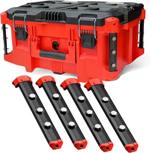 Vista 10 de Alpha Engineered Rieles de Repuesto Roscados Packout de 3.2" (81.5mm) Compatibles con Caja de Herramientas Milwaukee Packout 48-22-8424 - Rieles