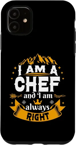 Vista 5 de iPhone 15 Chef Always Right For Men Unique Ideas Cooking Cook Case