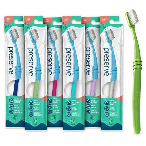 Vista 10 de Cepillos de dientes Preserve con funda, 6 unidades. , Cerdas medias