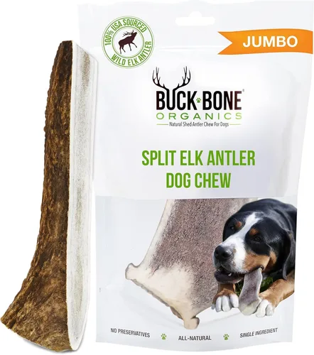 Vista 4 de Buck Bone Organics Masticables para Perros, Astas para Perros, Alce Natural Premium, Huesos para Perros de Larga Duración para Masticadores