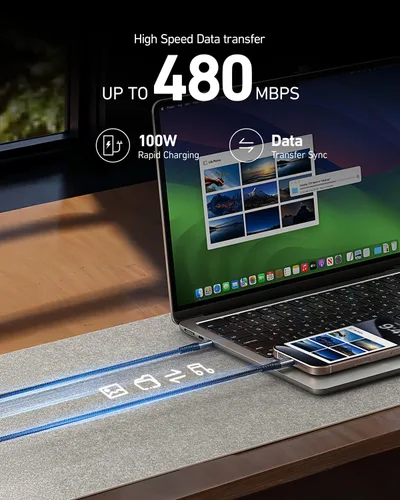 Vista 67 de Dasku iPhone 17 USB C a USB C de carga rápida, 60 W (3.1 A), paquete de 2 cables cargador de carga de 3 pies tipo C para iPhone 17/16/15/15 Plus/15