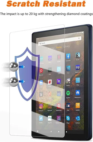 Vista 4 de [Paquete de 3] Protector de pantalla para Kindle Fire HD 10 2023/2021/10 Kids Pro/10 Plus (versión 2023/2021), antiarañazos, antihuellas, dureza 9H