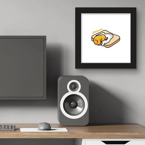 Vista 6 de Trends International Gallery Pops Gudetama - Póster de pared Whatever Wall Art, 12 x 12 pulgadas, versión enmarcada en negro Versión con marco negro