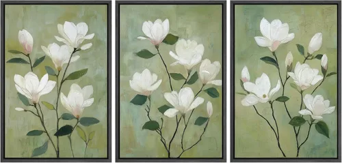 Vista 43 de MUDECOR Lienzo enmarcado para pared, juego de arte de acuarela pastel, bosque de pinos, naturaleza silvestre, ilustraciones modernas, decorativas