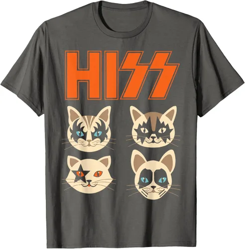 Vista 98 de Camiseta Hiss Funny Cats Kittens Rock Rockin, Negro
