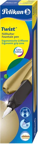 Vista 18 de Pelikan Pluma estilográfica Twist 946806 con 1 cartucho de tinta, punta media, color negro, en caja