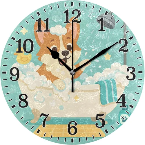 Vista 58 de JUNZAN Reloj de bañera con vino romántico espumoso y velas, reloj de pared silencioso de 10 pulgadas, pequeño reloj redondo, decoración de cocina